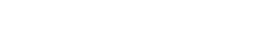 Logo Smartoools horizontal dengan warna putih
